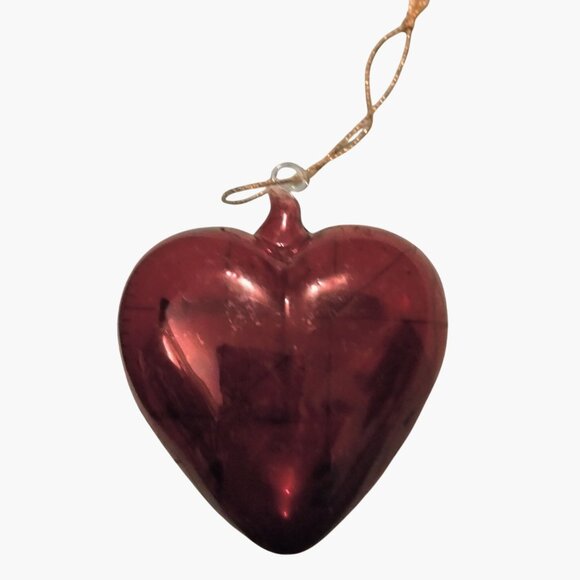 Red Heart Ornament Wedding 3 inch Plastic Shatterproof Valentines Day Christmas - Picture 1 of 3
